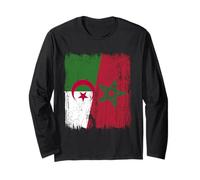 Maillot Algérie Maroc Demi Drapeau Algérien Patrimoine Marocain Manche Longue