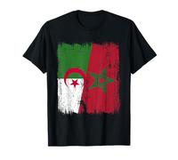Maillot Algérie Maroc Demi Drapeau Algérien Patrimoine Marocain T-Shirt