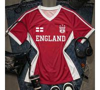 Maillot ample à col en V de l'équipe de football d'Angleterre pour femmes, jaune avec col et poignets rayés contrastés, mode sportive pour la Coupe du monde 2026, tenue de match de football L,M,S,XL,X