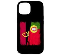 Maillot Angolais Portugais Demi Drapeau Angola Portugal Coque pour iPhone 15