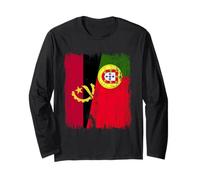 Maillot Angolais Portugais Demi Drapeau Angola Portugal Manche Longue