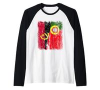 Maillot Angolais Portugais Demi Drapeau Angola Portugal Manche Raglan