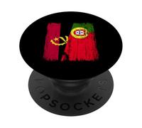 Maillot Angolais Portugais Demi Drapeau Angola Portugal PopSockets PopGrip Adhésif
