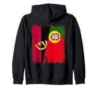 Maillot Angolais Portugais Demi Drapeau Angola Portugal Sweat à Capuche