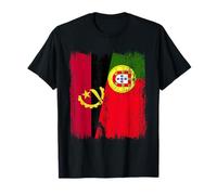 Maillot Angolais Portugais Demi Drapeau Angola Portugal T-Shirt