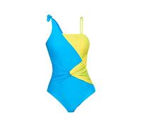 Maillot Bain Femme 1 Piece de Manche Longue Un Ensemble de Haut Et Bas avec Un Maillot Bain Summer Fashion Splicing Collision Color Swimsuit Set String Femme Jupe Maillots (Blue,XL)
