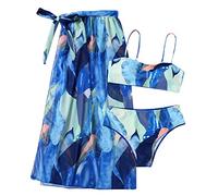 Maillot Bain Femme 1 Piece Maillot de Bain Gainant de Femelle Bikini Deux Pièces Sexy Concise Summer Swimwears Tankinis Jupe Femme Maillots (Blue,XL)