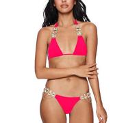 Maillot Bain Femme De 2 PièCes Grande Taille BikiniStrap Multicolore Gemstone Orné de Diamants Sexy Maillot Bain Plus Size Maillots String Femme 2 Pieces (Watermelon Red, L)
