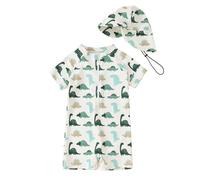 Maillot Bain Une Pièce Style T Shirt Bébé Nouveau Né Garçon Fille Manches Longues Imprimé Anti UV avec Chapeau Ensemble Natation Sécurité Piscine Plage Été