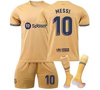 Maillot Barcelone Enfant de Foot Retro Soccer Jersey, 10 Maillot Classique, Ensemble Barca Enfant et Adultes, Garçon Vêtements de Football Extérieur Tshirt, Short avec Chaussette