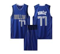 Maillot Basketball Enfant/Adulte 2025, 2 Pièces Basket Maillots Basketball Jersey et Short Ensemble de Maillot, Pop Maillot Basket, Ensemble Basket Homme/Garçon bleu M