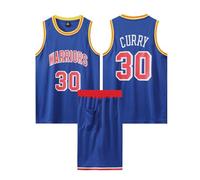 Maillot Basketball Enfant/Adulte 2025, 2 Pièces Basket Maillots Basketball Jersey et Short Ensemble de Maillot, Pop Maillot Basket, Ensemble Basket Homme/Garçon bleu S