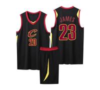 Maillot Basketball Enfant/Adulte 2025, 2 Pièces Basket Maillots Basketball Jersey et Short Ensemble de Maillot, Pop Maillot Basket, Ensemble Basket Homme/Garçon noir 2XL