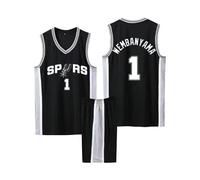 Maillot Basketball Enfant/Adulte 2025, 2 Pièces Basket Maillots Basketball Jersey et Short Ensemble de Maillot, Pop Maillot Basket, Ensemble Basket Homme/Garçon noir 3XS