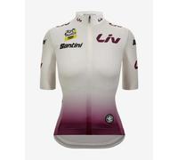 Maillot blanc Tour de France Femmes avec Zwift 2025 - Leader Classification Jeunes Fan Line manches courtes femme - Coupe Classique - L