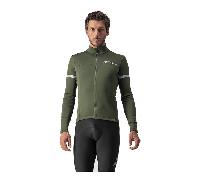 Maillot Castelli Fondo 2 manche longue vert foncé argent réfléchissant - S