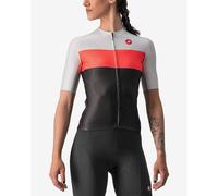 Maillot Castelli Aero Pro Rosso Corsa manche courte noir rose brillant blanc femme - L