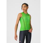 Maillot Castelli Anima Flow sans manches vert noir femme - S
