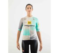 Maillot Castelli Buff Megamo 2025 Competizione 3 manches courtes blanc gris turquoise femme - S