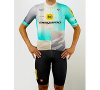Maillot Castelli Buff Megamo 2025 Competizione 3 manches courtes blanc gris turquoise - M