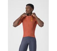Castelli – Maillot de cyclisme Drittone Logo – manches courtes homme – paprika/mango mojito – L
