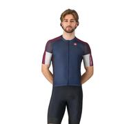 Maillot Castelli Entrata 6 Manches Courtes Bleu Rouge, Taille M