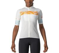 Castelli Fenice Short Sleeve Jersey Blanc L Femme Ivory / Pop Orange / Sky Light