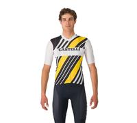 Maillot Castelli Heritage Noir Blanc Jaune, Taille XL