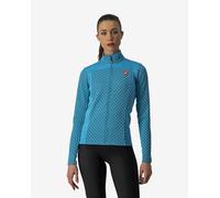 Maillot Castelli Sfida 2 manche longue bleu turquoise bleu ciel femme - S