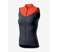 Maillot Castelli Solaris sans manches bleu foncé rose-orange femme - XS