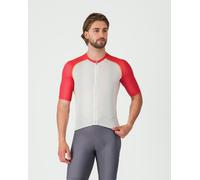 Maillot Castelli Unlimited Endurance 3 manches courtes blanc ivoire rouge - S