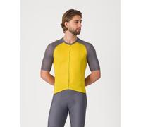 Maillot Castelli Unlimited Endurance 3 manches courtes jaune mangue gris fumée - XXL