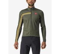 Maillot Castelli Unlimited Thermal manche longue vert foncé jaune - M
