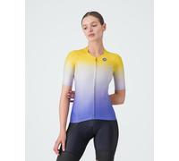 Maillot Castelli UPF manches courtes blanc jaune bleu femme - S