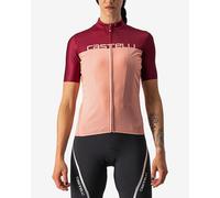 Maillot manches courtes femme castelli velocissima orange rouge bordeaux