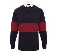 Maillot Col Polo De Rugby Homme - Fr07m - Bleu Marine Et Bordeau