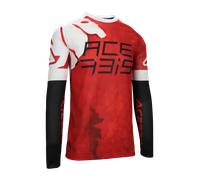 Acerbis J-Windy Vented Watermark Maillot de motocross, blanc-rouge, taille L pour homme