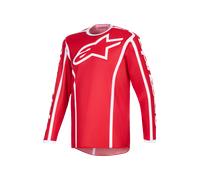 Alpinestars Fluid Apex Maillot de motocross, blanc-rouge, taille M pour homme
