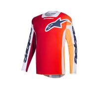 Alpinestars Maillot de motocross Racer Portl manches longues Rouge/gris clair/gris foncé/orange L
