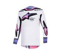 Alpinestars Supertech Pro Vista Maillot de motocross, blanc-pourpre, taille M pour homme