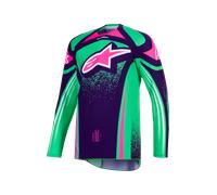 Alpinestars Techstar Nomur, maillot XXL Mauve/Vert/Fuchsia Néon Mauve/Vert/Fuchsia Néon