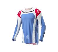 Alpinestars Techstar Ocuri Maillot de motocross, blanc-bleu, taille L