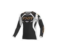 FXR Helium Edge Maillot de motocross, noir-blanc-brun-or-beige, taille 2XL pour homme