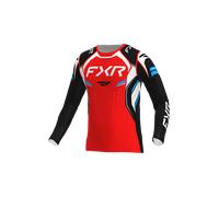 FXR Helium Edge Maillot de motocross, noir-blanc-rouge, taille 2XL pour homme