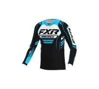 FXR Revo Alpha Maillot de motocross, noir-blanc-bleu, taille 2XL pour homme