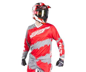 Maillot Cross JT Racing C4-Ripper Gris/RougeL Gris,Rouge