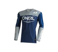 O'NEAL | Chemise Motocross Manches Longues | MX MTB Mountain Bike | Matériau léger, Coupe Ergonomique Slim Fit pour Un Ajustement Parfait | Mayhem Jersey Hexx V.22 | Adulte | Bleu Gris | Taille S