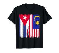 Maillot Cuba Malaisie Demi Drapeau Cubain Malaisien T-Shirt