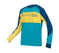 Maillot Cyclisme Endura MT500 Burner Lite L/S Bleu À Manches Longues