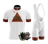 Maillot Cyclisme Homme,Cycliste Maillot Cycliste Homme Manche Courte MTB Jersey+9D Gel Pantalons+Courts Gants Vélo Été (Typ-10,M)